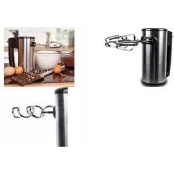 Batteur à main Little Balance Inox 400, 400 W, acier inoxydable, design noir élégant avec habillage en acier inoxydable (LB 8460)