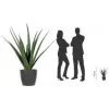 Plante artificielle d'aloe vera PAPERFLOW, 450 mm, feuilles en polyéthylène, tige en plastique, verte, 1 pièce (PAALOE45)