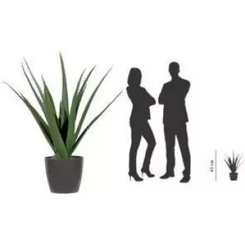 Plante artificielle d'aloe vera PAPERFLOW, 450 mm, feuilles en polyéthylène, tige en plastique, verte, 1 pièce (PAALOE45)