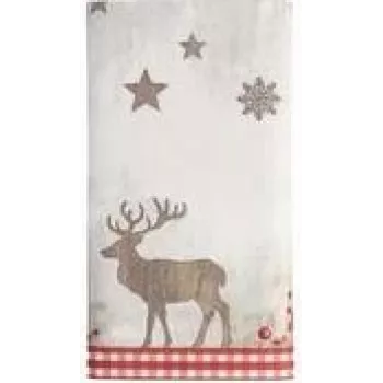 PAPSTAR nappe de Noël X-Mas Deer, aspect tissu, Airlaid, 120 x 180 cm, 1 pièce (37225)
