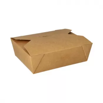 Papstar 87611 barquette alimentaire jetable en carton avec revêtement PLA, marron, 1000 ml (100 pièces)