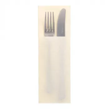 PAPSTAR DAILY Collection serviette champagne en tissue avec poche à couverts intégrée, 3 plis, 40 x 40 cm, 50 pièces 89661