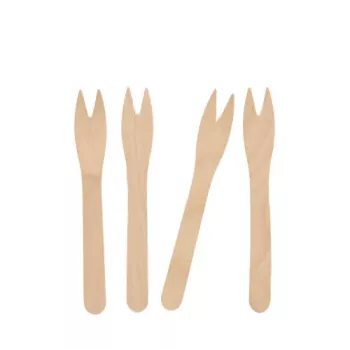 PAPSTAR pure fourchette à frites, bois de bouleau, 121 mm, biodégradable, 1 pièce 82557