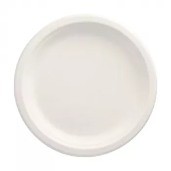 PAPSTAR pure assiette en canne à sucre ronde 230 mm pack de 12 compostable compatible micro-ondes 89748