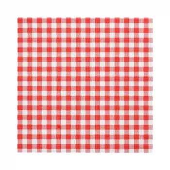 Serviettes en papier PAPSTAR Vichy à carreaux rouges, 330 x 330 mm, 3 plis, pliage 1/4, 20 pièces 82763