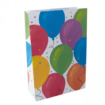 Sachets en papier de fête PAPSTAR Ballon, 190 x 280 x 70 mm, fond bloc, soufflet latéral 70 mm, 1 pièce (88377)