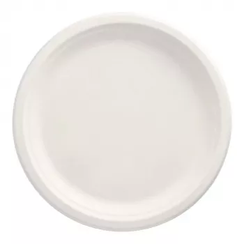 Assiette PAPSTAR pure en canne à sucre, ronde, 260 mm, 50 pièces, compostable, compatible micro-ondes (89738)