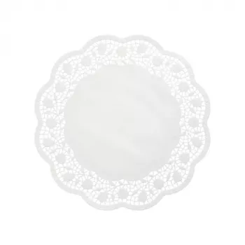 Napperon rond à gâteau PAPSTAR, 360 mm de diamètre, papier dentelle blanc gaufré, 40 g/m², 1 pièce (12265)