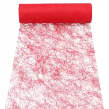 Chemin de table/ruban décoratif PAPSTAR Sizoflor, rouge, 75 % polyester 25 % polyamide, imperméable, résistant à la déchirure, 1 pièce 37062
