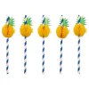 Pailles à boire en papier ananas PAPSTAR, 200 mm, bleu/blanc, 250 pièces (87780)