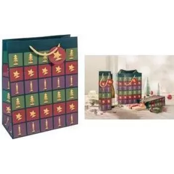 Sac cadeau de Noël SIGEL style découpé, petit, papier 157 g/m², mat, 1 pièce (GT047)