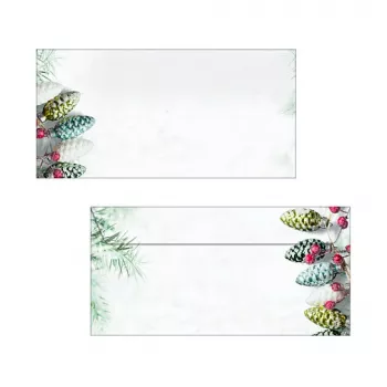 Enveloppe Sigel DU177 Christmas Garland DIN long (DL, 110 x 220 mm), sans fenêtre, blanc/vert, 90 g/m², 50 pièces