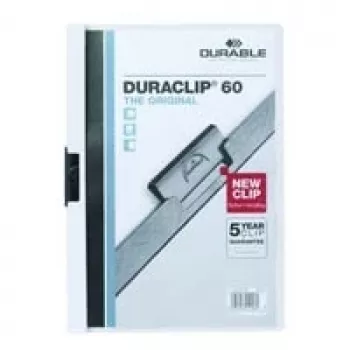 Classeur à pince DURABLE DURACLIP 60 A4 transparent (lot de 25) 223802
