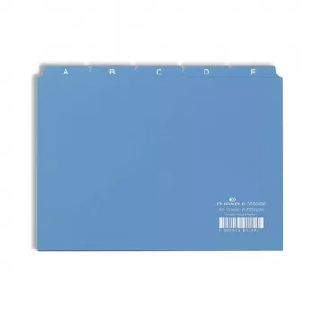 Intercalaires DURABLE A5 5 onglets A-Z gaufrés polypropylène transparent 365006