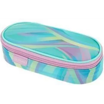 Trousse HERLITZ Minty Love en polyester, grand compartiment principal avec rabat intérieur, vert menthe/multicolore 400205922