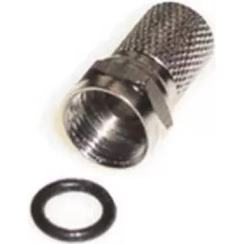 e+p F 100 fiche F mâle à visser, connecteur coaxial, lot de 2, 75 Ohm, laiton nickelé
