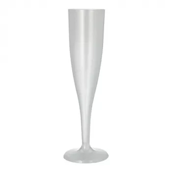 PAPSTAR verre à champagne réutilisable PP, 0,1 L, translucide, lot de 10, diamètre 48 mm, hauteur 201 mm (89729)