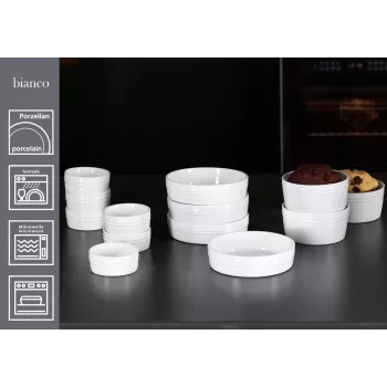 Ritzenhoff & Breker BIANCO ensemble de ramequins, 245 ml, 4 pièces, porcelaine, blanc 431452