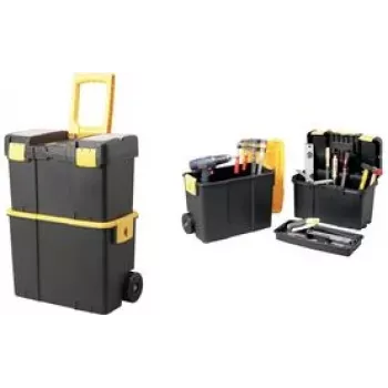 allit McPlus ensemble de valises d'outils mobile 24 pouces noir/jaune 2 pièces avec roulettes et poignée télescopique 476138