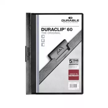 DURABLE DURACLIP 60 A4 pochette à clip noire (lot de 25) 220901