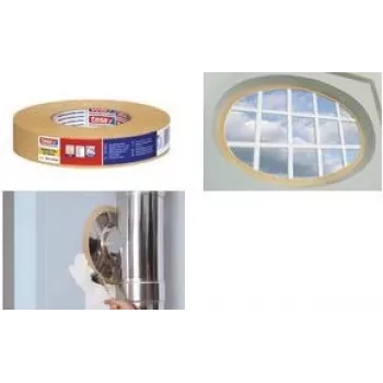 Ruban de masquage crêpe Tesa 4319 pour peintre, 38 mm x 50 m, crème, adhésif caoutchouc naturel, résistant à la déchirure, bords de peinture nets 04319-00008-00