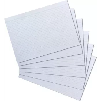 Fiches bristol Herlitz DIN A4, lignées, blanches, 170 g/m², sans bois, lignage bleu, recto-verso (10621282)