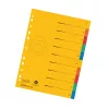 Intercalaires en carton Herlitz A4 surdimensionnés, 10 parties, onglets vierges, 5 couleurs, carton recyclé manille, préperforés avec impression d'organisation 300006188