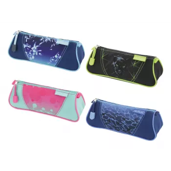 Trousse triangulaire Herlitz Mix, polyester, 1 compartiment à fermeture éclair, lot de 4 (300001567)
