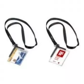 Porte-badge DURABLE 820758 transparent avec clip et épingle, lot de 10