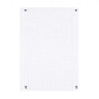 Papier de recharge Oxford A4 quadrillé, 50 feuilles, perforé 4 trous, réglure 28 400131584