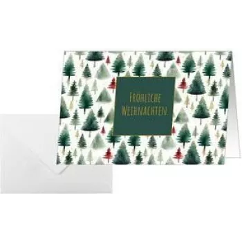 Carte de Noël SIGEL Little Pines, 115 x 170 mm pour jet d'encre/laser/copieur, carton brillant 220 g/m², 1 pièce (DS644)