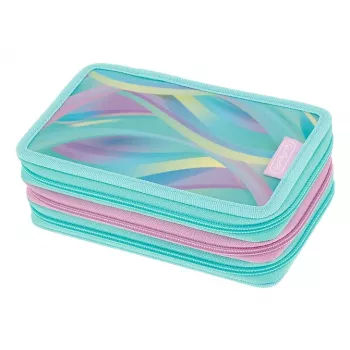 Trousse Herlitz TriCase Minty Love, 31 pièces, polyester, triple compartiment, 3 fermetures éclair 400205914