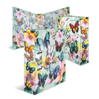 HERMA Classeur à levier motif papillon A4 dos 70 mm, carton robuste, multicolore 20191
