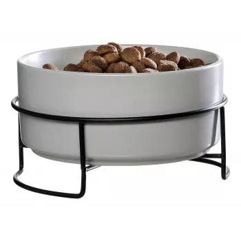 Ritzenhoff & Breker TARO Ensemble de gamelles pour animaux, 400 ml, gamelle en grès céramique grise pour chats et petits chiens, eau et nourriture, 1 pièce (450514)