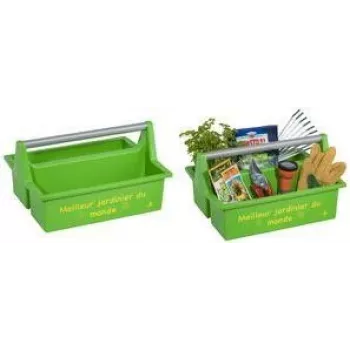 Panier à outils allit McPlus Carry Jardinier, vert, poignée ergonomique en aluminium, 2 grands compartiments, 1 pièce (8500906006)