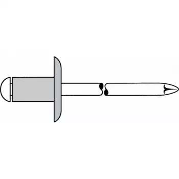 Gesipa Rivet aveugle Al/acier 5x25mm tête large K14 plage de serrage 15,0-20,0mm (pack de 250) 1454126