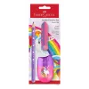 Lot d'écriture Faber-Castell Unicorn Jumbo, violet, 3 pièces, mine 3 mm, forme triangulaire ergonomique 111528