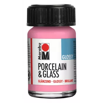 Peinture pour porcelaine et verre Marabu, rose brillant, 15 ml, sans cuisson 11150039133