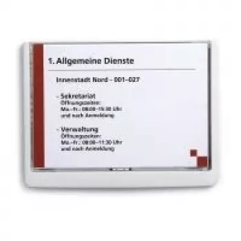 Plaque de porte DURABLE CLICK SIGN A5 paysage, cadre argenté, couvercle antireflet, 1 pièce 486602