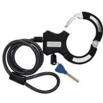 Antivol câble FISCHER avec fixation au cadre, 1200 mm, serrure à clé type menottes, noir 50745