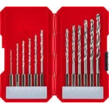 Ensemble de forets hélicoïdaux métal HSS kwb 108810, 12 pièces, compatible avec mandrins à serrage rapide et à couronne
