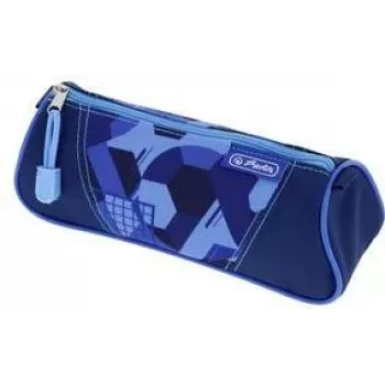 Trousse scolaire Herlitz triangulaire Blue Goal polyester, 1 compartiment à fermeture éclair 400205920