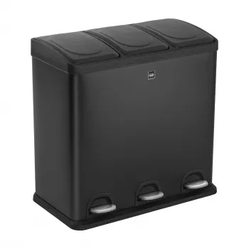 Tri sélectif à pédale HELIT the separator, 3 x 20 L, plastique, fermeture douce, anthracite H2405295