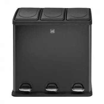 Tri sélectif à pédale HELIT the separator, 3 x 20 L, plastique, fermeture douce, anthracite H2405295