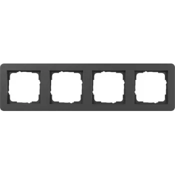 Gira E1 Cadre de recouvrement 4 postes noir mat 0214153