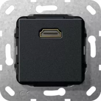 Gira Plaque murale HDMI 2.0a+ HDR, 1 port, noir mat 567010