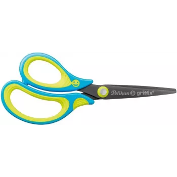 Ciseaux de bureau et de loisirs Pelikan 810265 coupe droite bleu-jaune