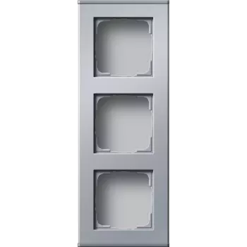 Gira E2 cadre de recouvrement aluminium 3 postes, mat, System 55 136326