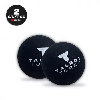 TALBOT torro balle de squash, noir/rouge, medium, blister de 2 avec point rouge 251105