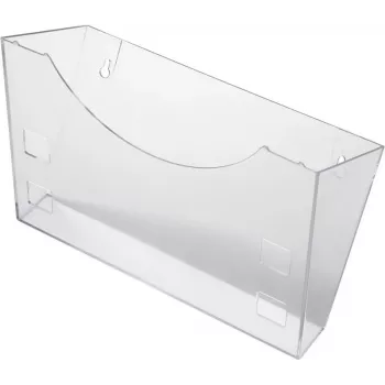 HELIT H6103008 support mural pour porte-prospectus, gris transparent